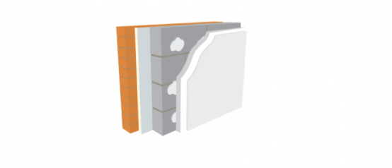 U Value Warmline EPS. Expanded Polystyrene Bonded to Plasterboard. 50mm